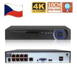 NVR POE rekordér pro 8 IP kamer, H.265+,ONVIF,NVR-7908P,české menu
