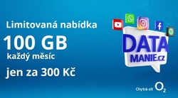 DATOVÁ SIM KARTA 100GB jen za 300 Kč měsíčně od O2 a bez závazku!