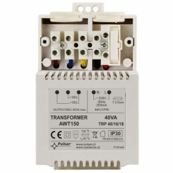 Transformátor s krytem, svorkovnicí a pojistkou 230/16V,18V 40VA