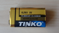 Baterie alkalická TINKO 9V (6F22)